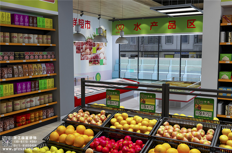 杭州社区生鲜超市装修设计效果图案例