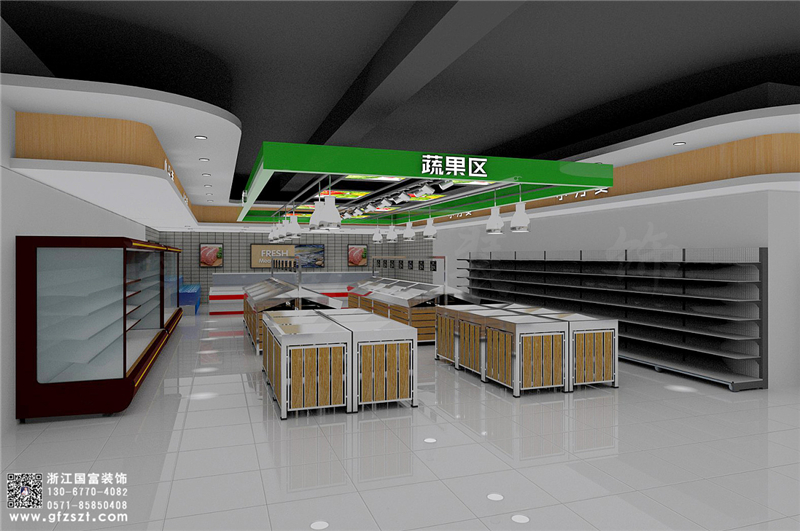 杭州连锁百货超市装修设计效果图案例